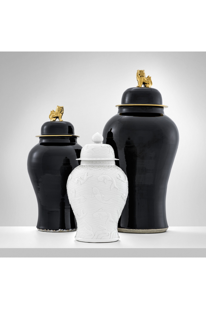 Black Porcelain Vase | Eichholtz Dragon S 