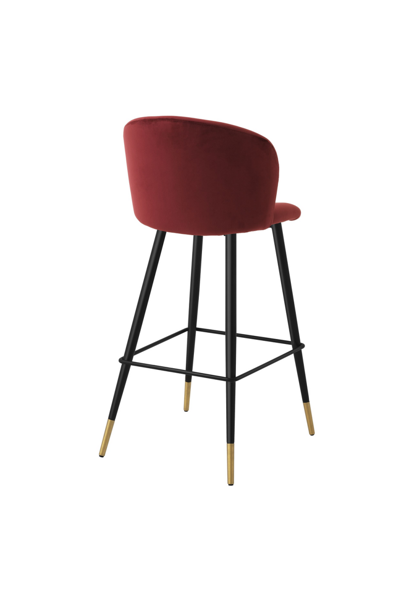 Chaise de bar en velours rouge bordeaux Roche | Eichholtz Volante | Meubleluxe.fr
