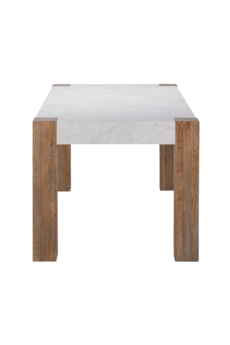 Table de salle à manger en marbre et en bois rustique | Andrew Martin Jonction | Meubleluxe.fr