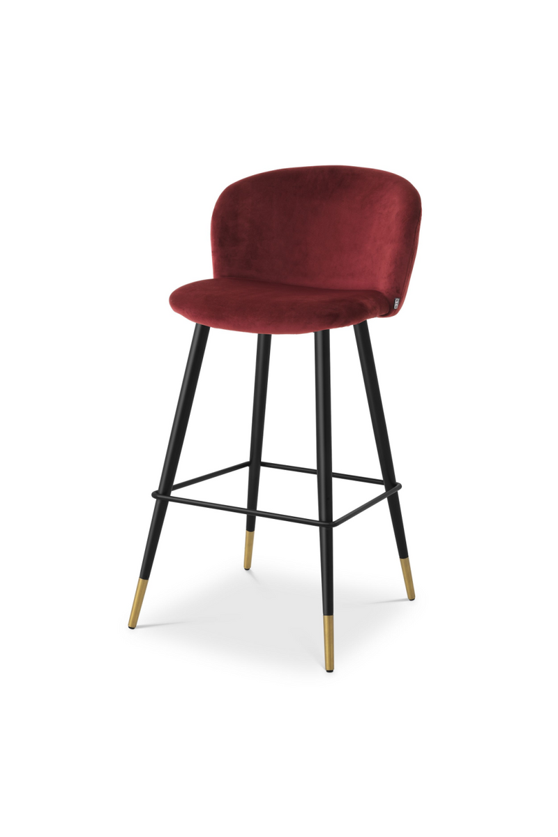 Chaise de bar en velours rouge bordeaux Roche | Eichholtz Volante | Meubleluxe.fr