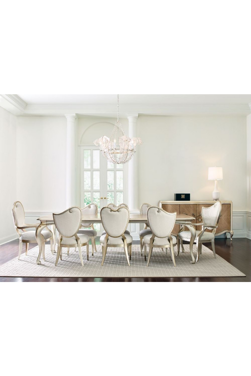 Table de salle à manger extensible sérigraphié en bois | Caracole Fontainebleau | Meubleluxe.fr