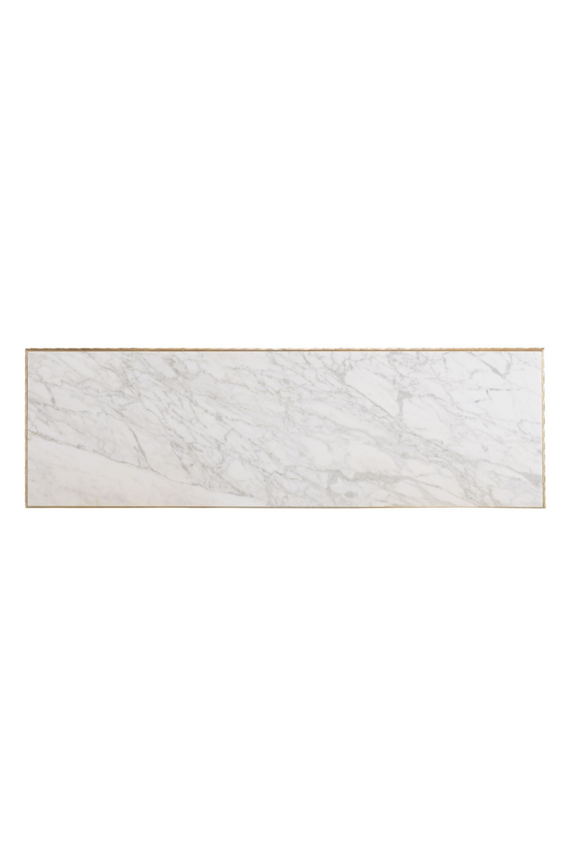 Commode double en marbre blanc et verre miroir | Caracole Fontainebleau | Meubleluxe.fr