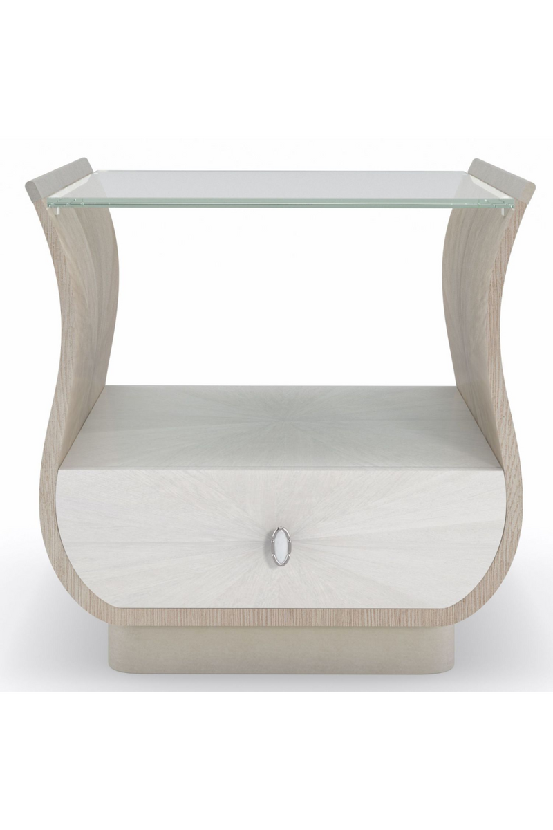 Table d'appoint évasée en verre et en bois clair | Caracole Lillian | Meubleluxe.fr