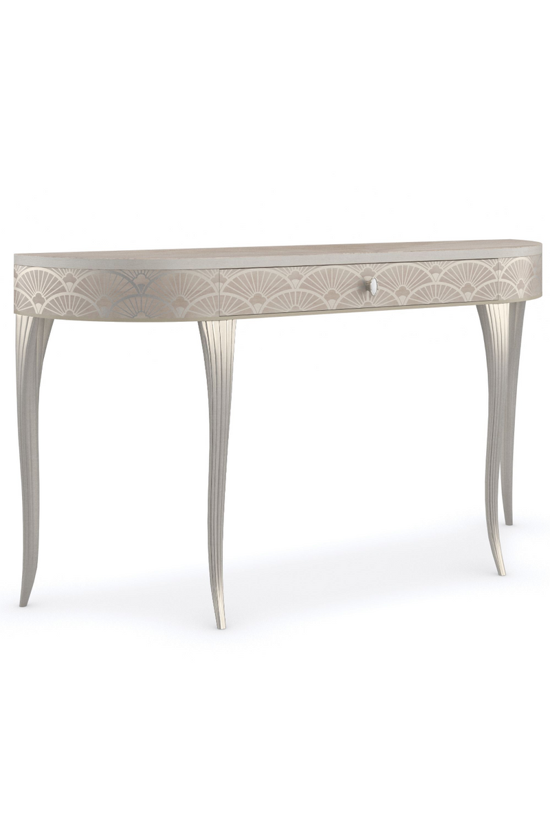 Console sérigraphiée en bois doré | Caracole Lillian | Meubleluxe.fr