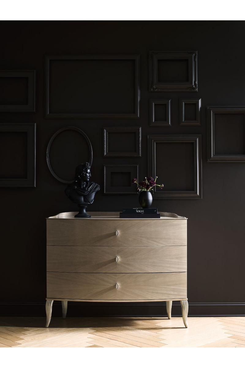 Commode 3 tiroirs en bois et en pierre | Caracole Lillian | Meubleluxe.fr