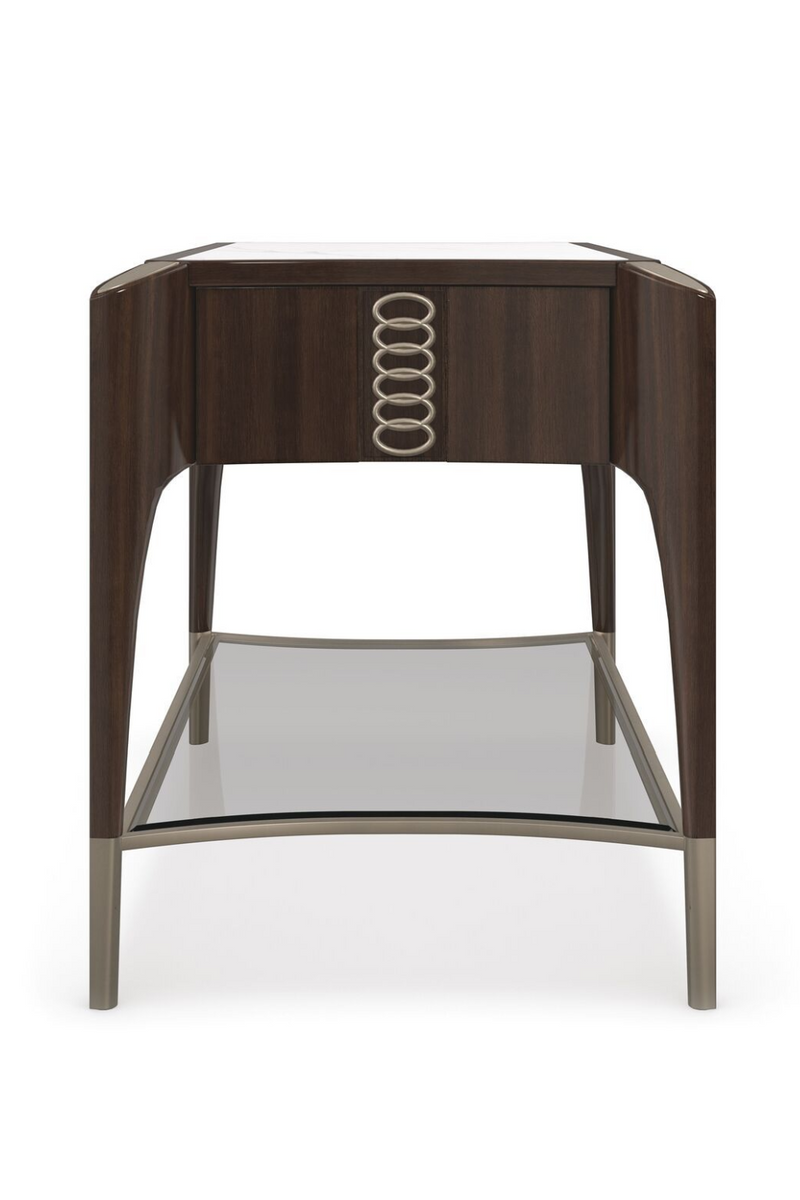 Table d'appoint rectangulaire en bois de Sapelli | Caracole Oxford | Meubleluxe.fr