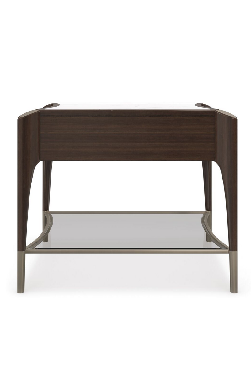 Table d'appoint rectangulaire en bois de Sapelli | Caracole Oxford | Meubleluxe.fr