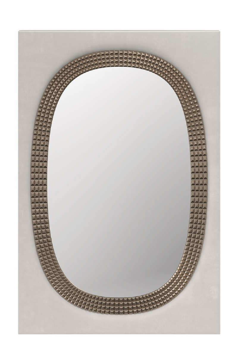 Miroir ovale en résine taupe | Caracole Oxford | Meubleluxe.fr