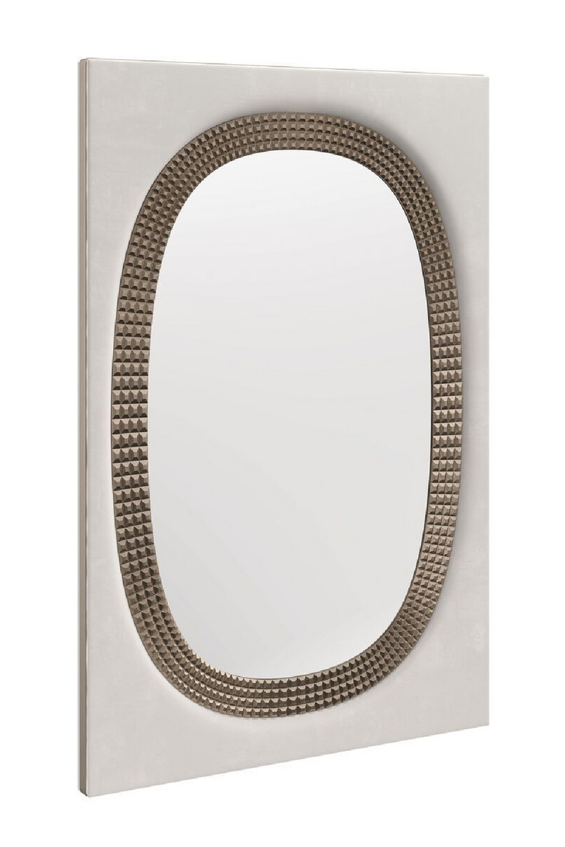 Miroir ovale en résine taupe | Caracole Oxford | Meubleluxe.fr