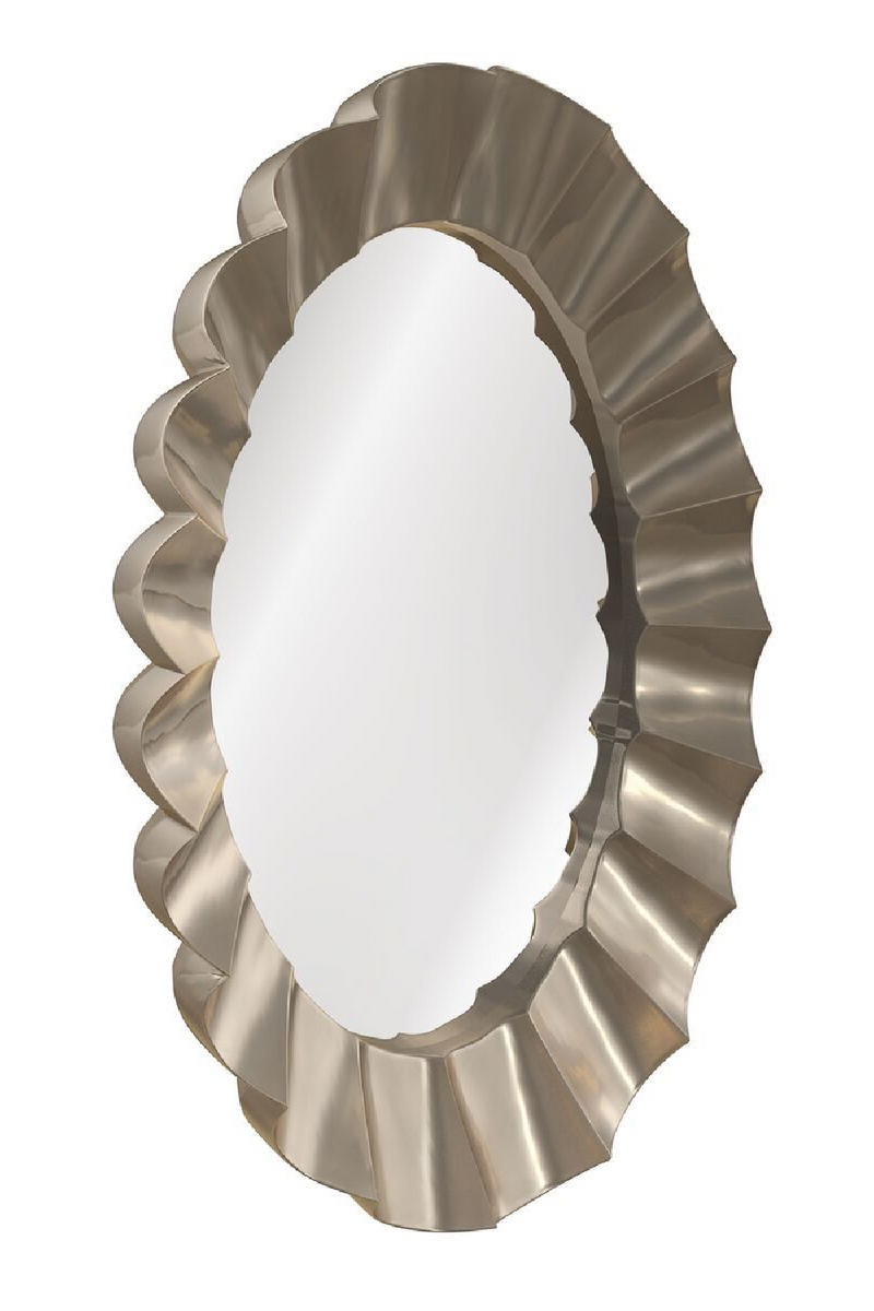 Miroir ovale en résine doré | Caracole Valentina | Meubleluxe.fr