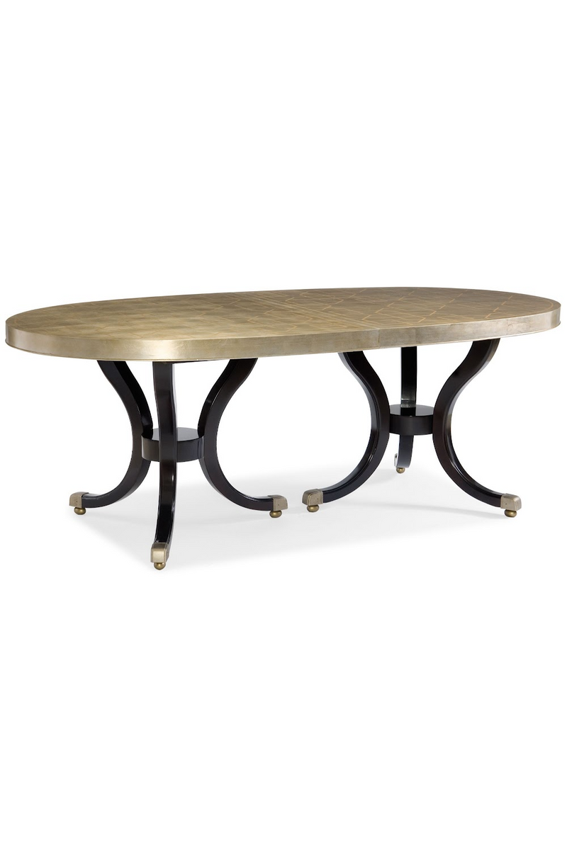 Table de salle à manger extensible en bois d'ébène satiné | Caracole Attention | Meubleluxe.fr