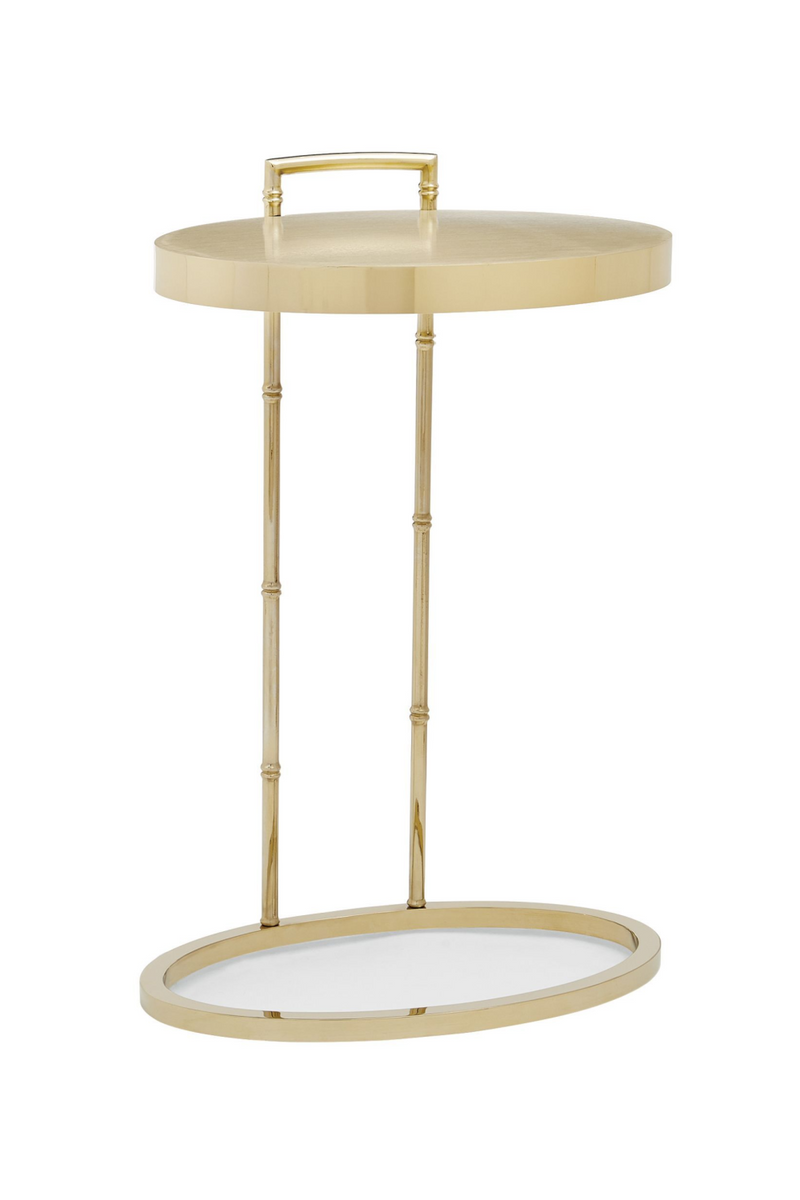 Table d'appoint ovale en métal doré | Caracole Spot | Meubleluxe.fr