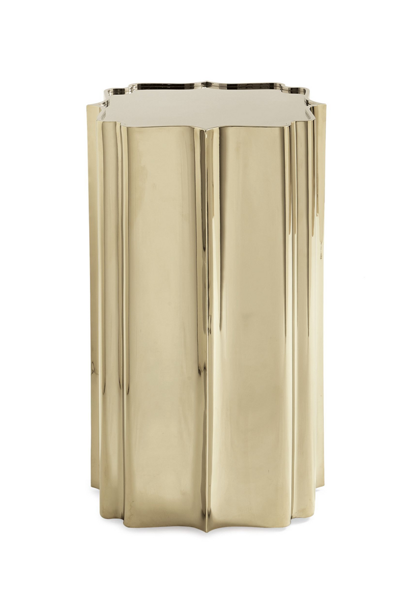 Table d'appoint colonne en métal doré | Caracole Good | Meubleluxe.fr