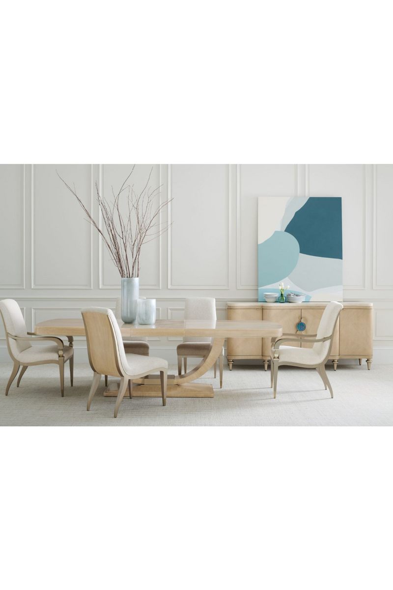 Table de salle à manger en bois de Koto blanchi | Caracole Fan | Meubleluxe.fr