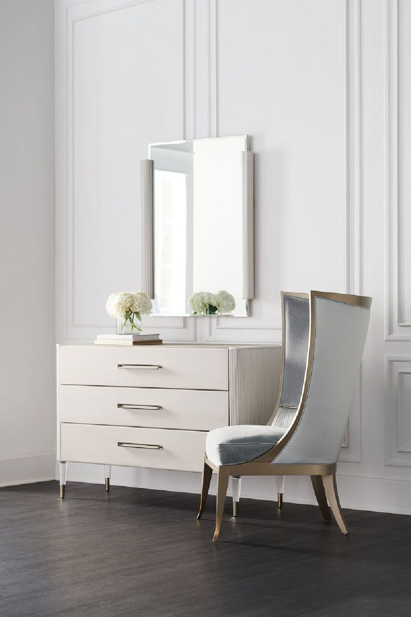 Miroir rectangulaire en bois crème | Caracole Look | Meubleluxe.fr
