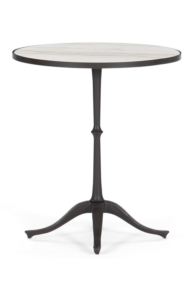 Table d'appoint en bronze et pierre grise | Caracole Circle | Meubleluxe.fr