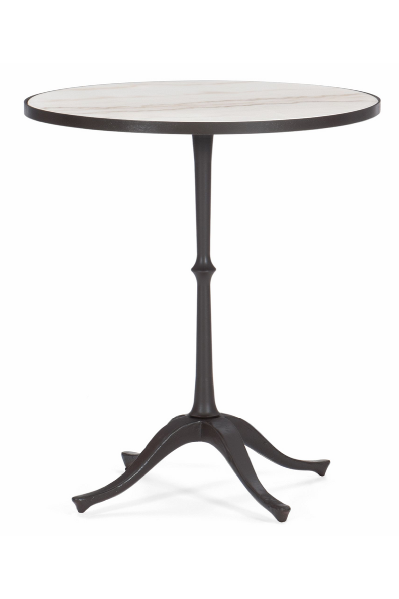 Table d'appoint en bronze et pierre grise | Caracole Circle | Meubleluxe.fr