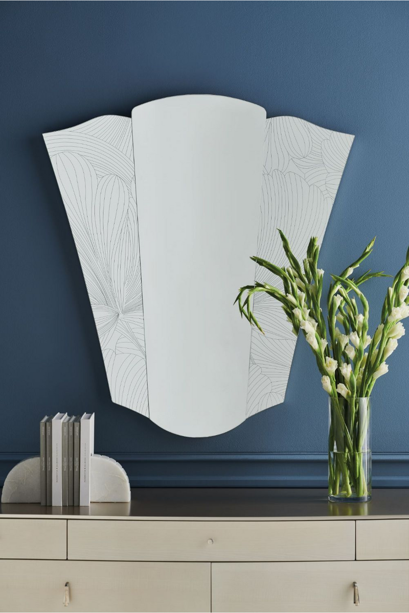 Miroir floral en verre gravé | Caracole Trois | Meubleluxe.fr