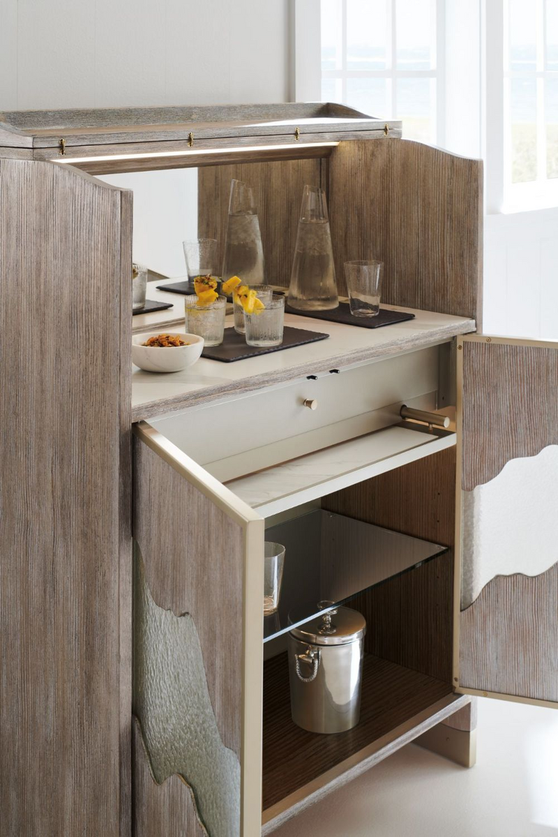 Light wood bar cabinet | Caracole The Flow