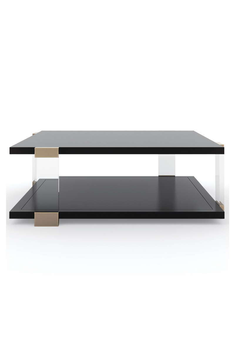 Table basse carrée en bois noir | Caracole Corner | Meubleluxe.fr
