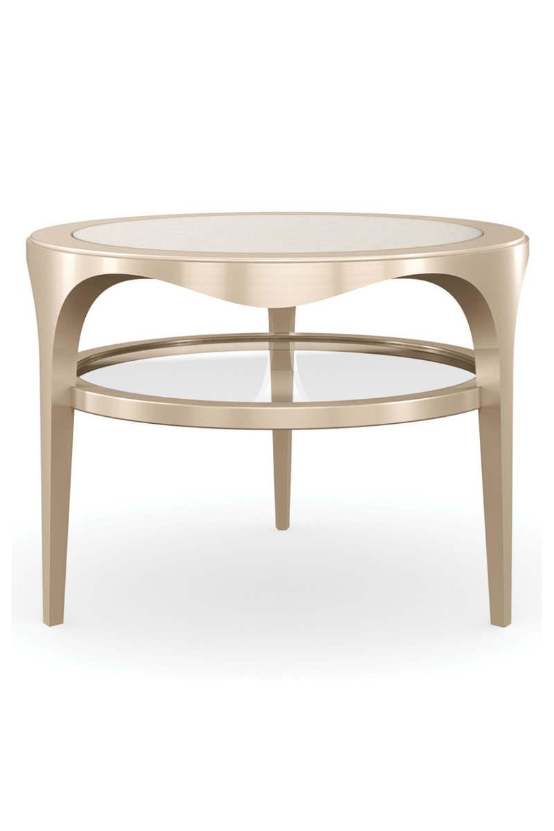 Table d'appoint ronde en bois d'Amapa taupe | Meubleluxe.fr