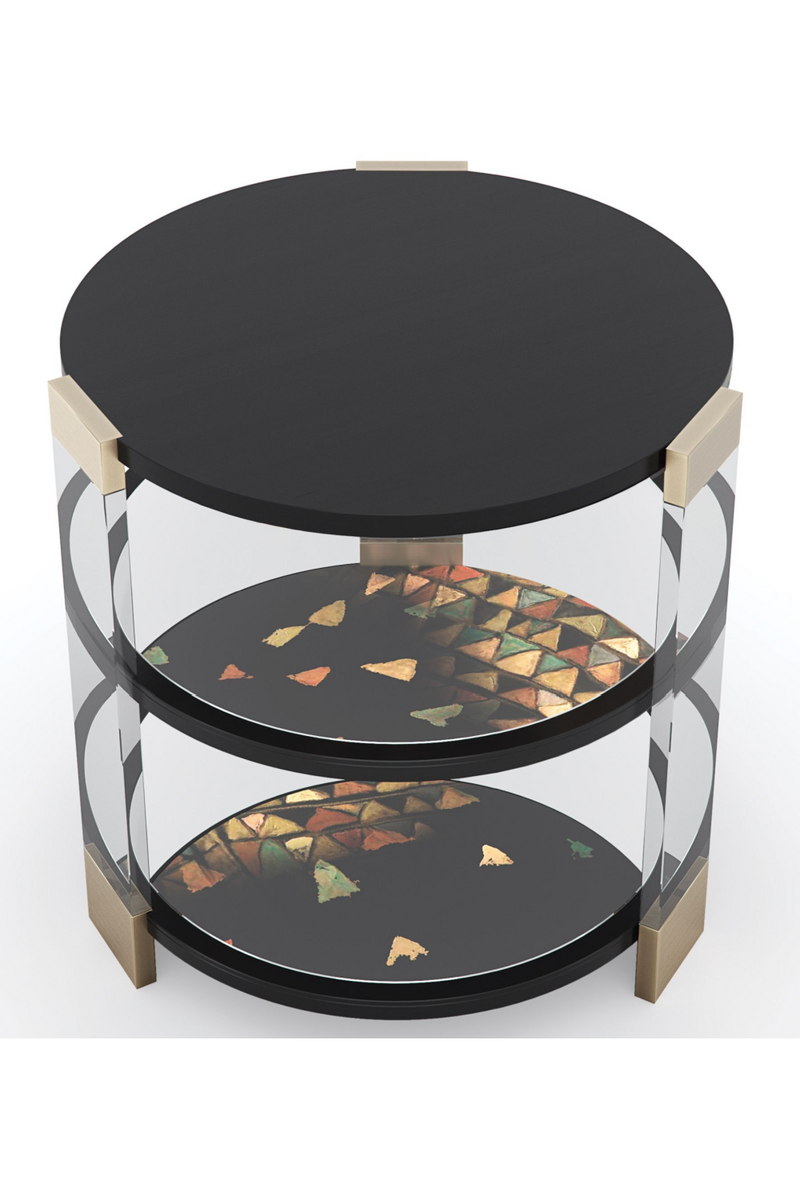 Table d'appoint en verre et en bois noir | Caracole Go It | Meubleluxe.fr