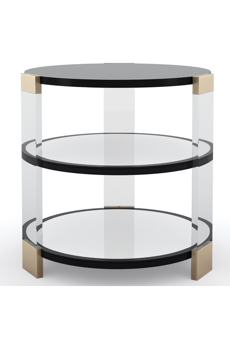 Table d'appoint en verre et en bois noir | Caracole Go It | Meubleluxe.fr