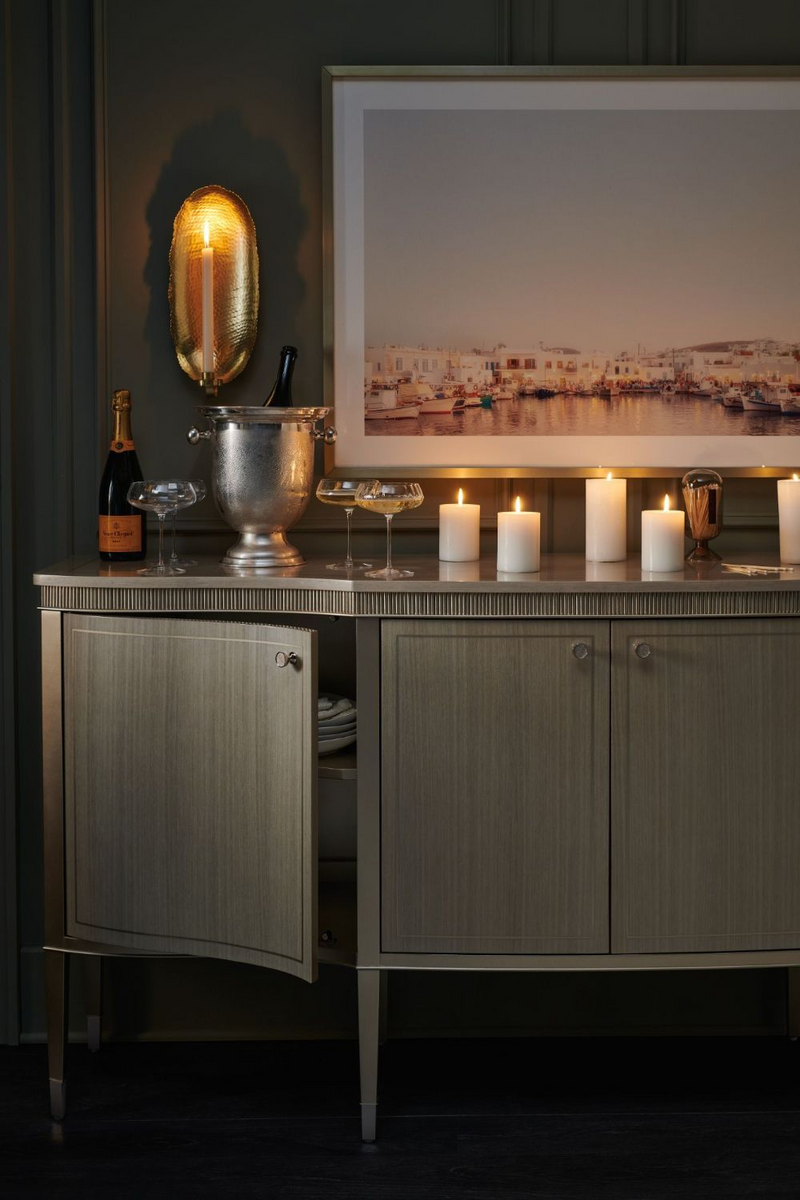 Buffet 4 portes en bois crème | Caracole Service | Meubleluxe.fr