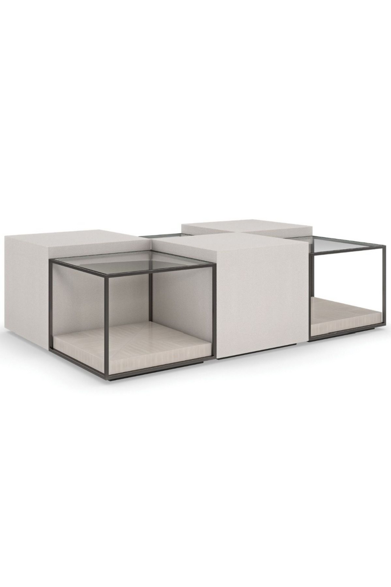 Table d'appoint en galuchat blanc | Caracole Ground | Meubleluxe.fr