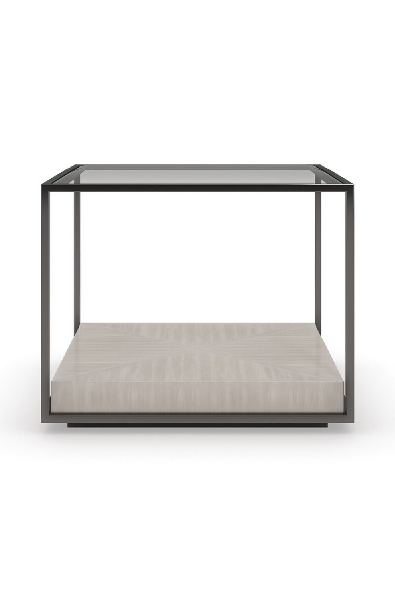 Table d'appoint en verre et pierre | Caracole Open Air | Meubleluxe.fr