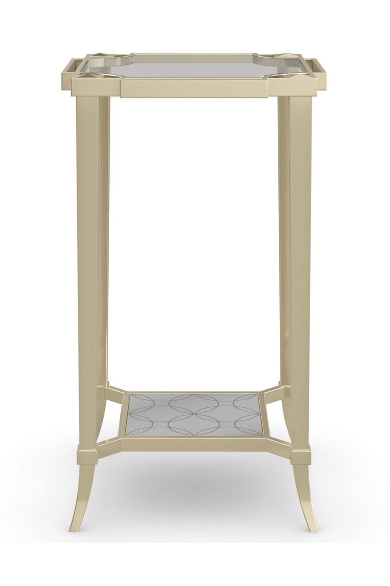 Table d'appoint en verre et métal doré | Caracole Simply Charming | Meubleluxe.fr