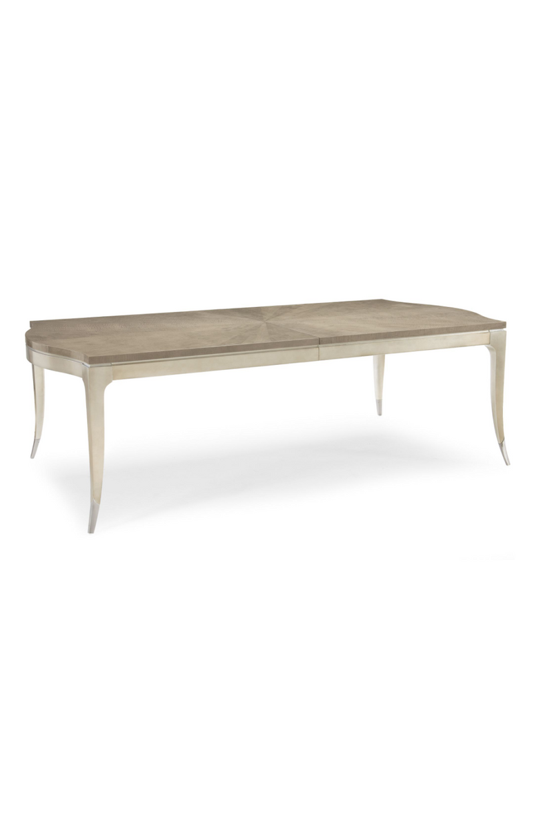 Table de salle à manger rectangulaire en bois d'érable argenté | Caracole Platter | Meubleluxe.fr