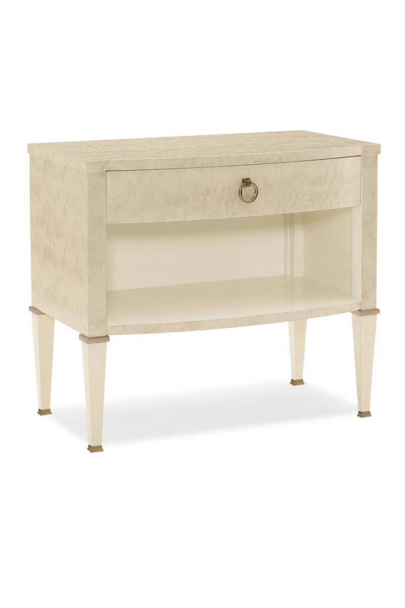 Table de chevet en bois d'anegre blanchi | Caracole Stand | Meubleluxe.fr