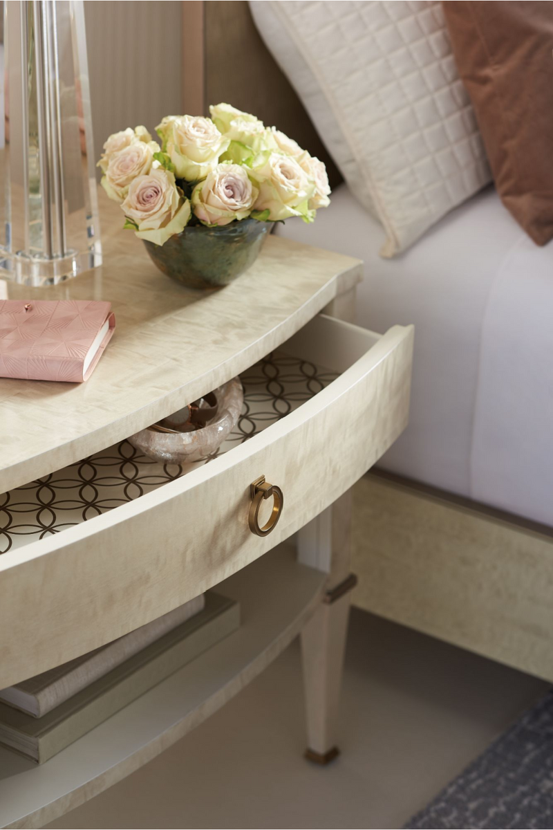 Table de chevet en bois d'anegre blanchi | Caracole Stand | Meubleluxe.fr