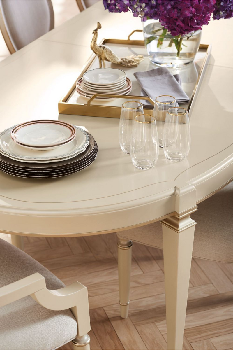 Table de salle à manger extensible en bois d'érable argenté | Caracole Taste | Meubleluxe.fr