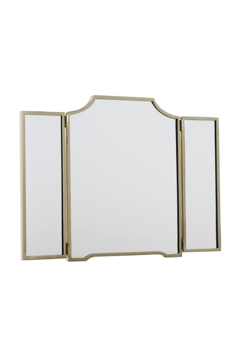 Miroir dépliant en bois doré | Caracole Vision | Meubleluxe.fr