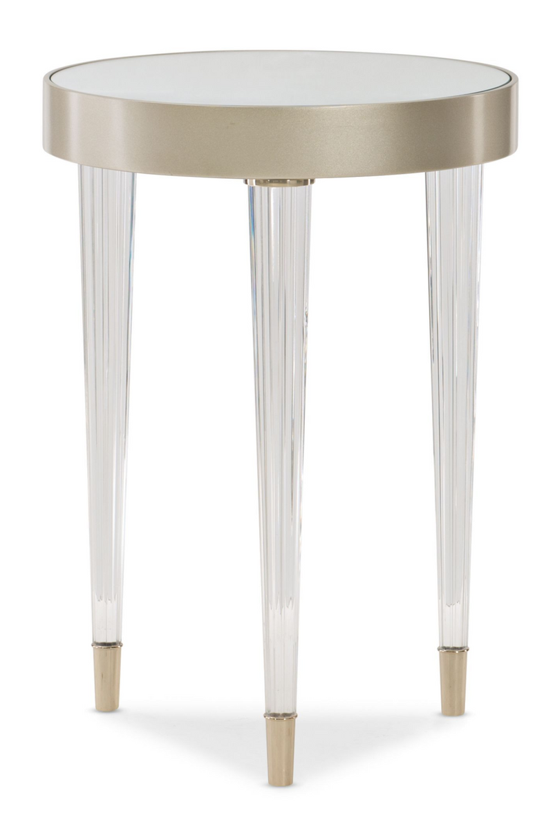 Table d'appoint dorée en laiton et en verre | Caracole Tri L | Meubleluxe.fr