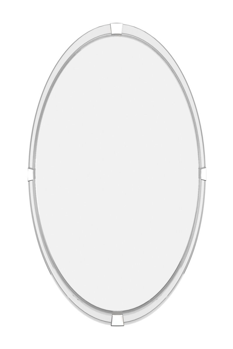 Miroir oval en acrylique transparent | Caracole Portrait | Meubleluxe.fr