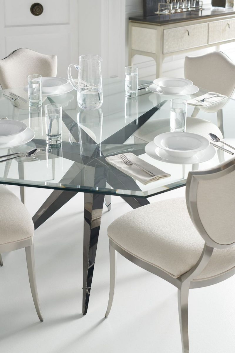 Pied de table de salle à manger en métal brossé | Caracole Twinkle | Meubleluxe.fr