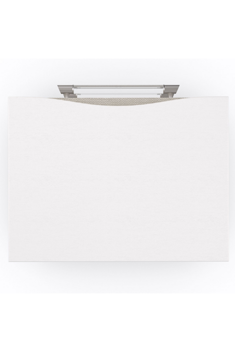 Table de chevet 3 tiroirs en bois blanc et taupe | Caracole Clarity | Meubleluxe.fr