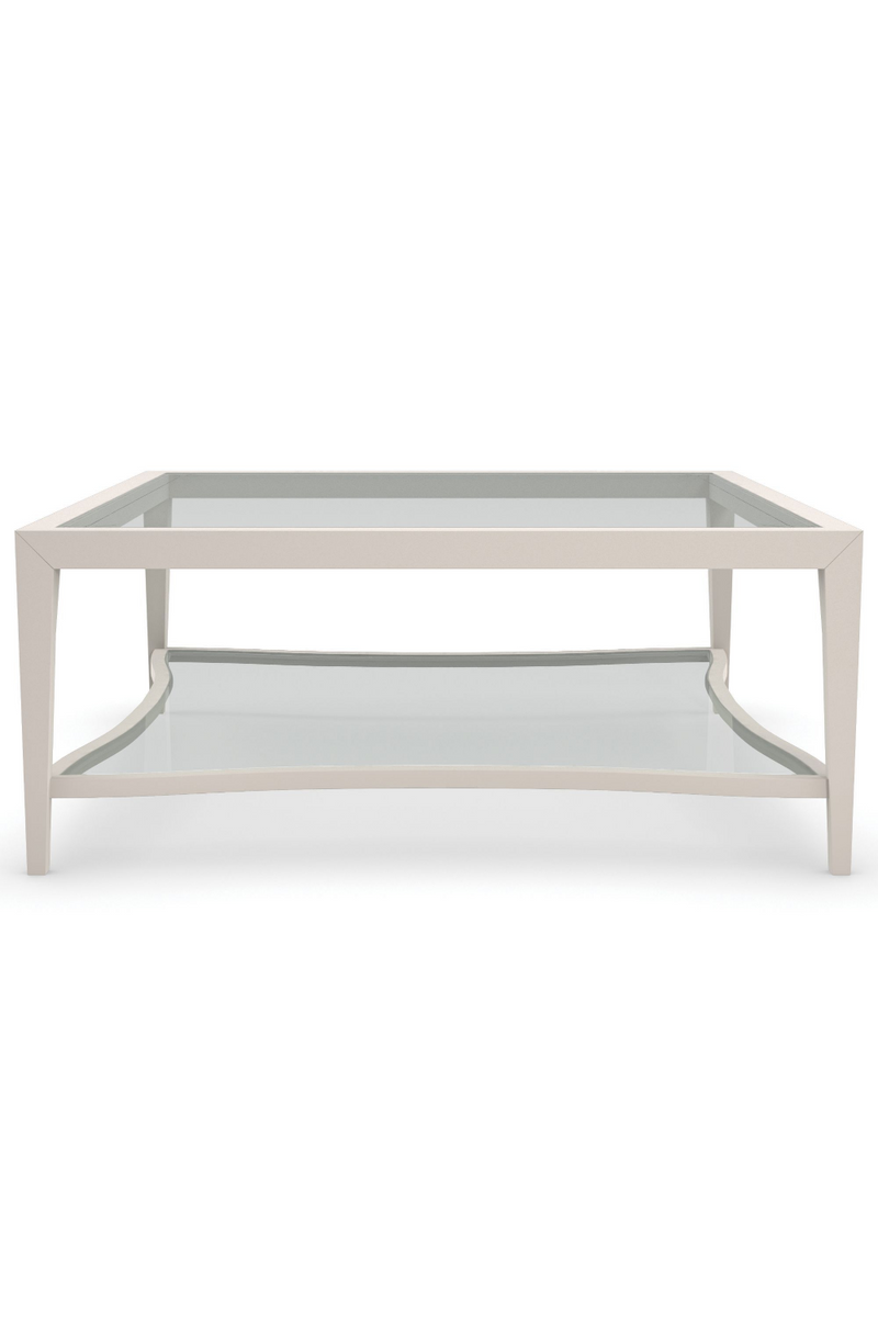 Table basse en verre et en bois taupe | Caracole Charming | Meubleluxe.fr
