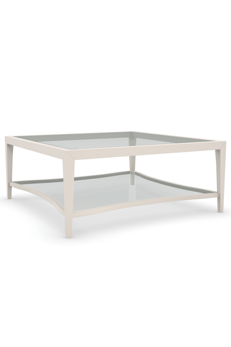 Table basse en verre et en bois taupe | Caracole Charming | Meubleluxe.fr