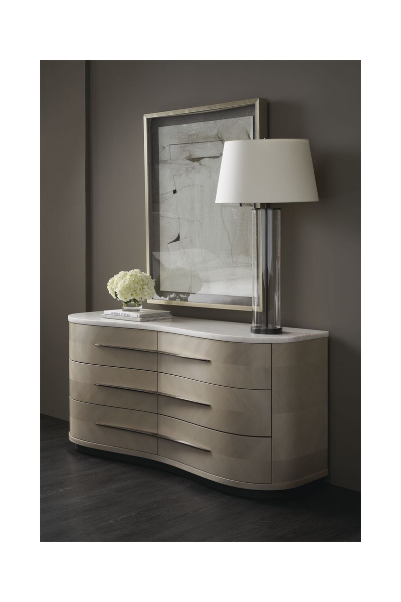 Commode en bois et marbre blanc | Caracole Roam | Meubleluxe.fr