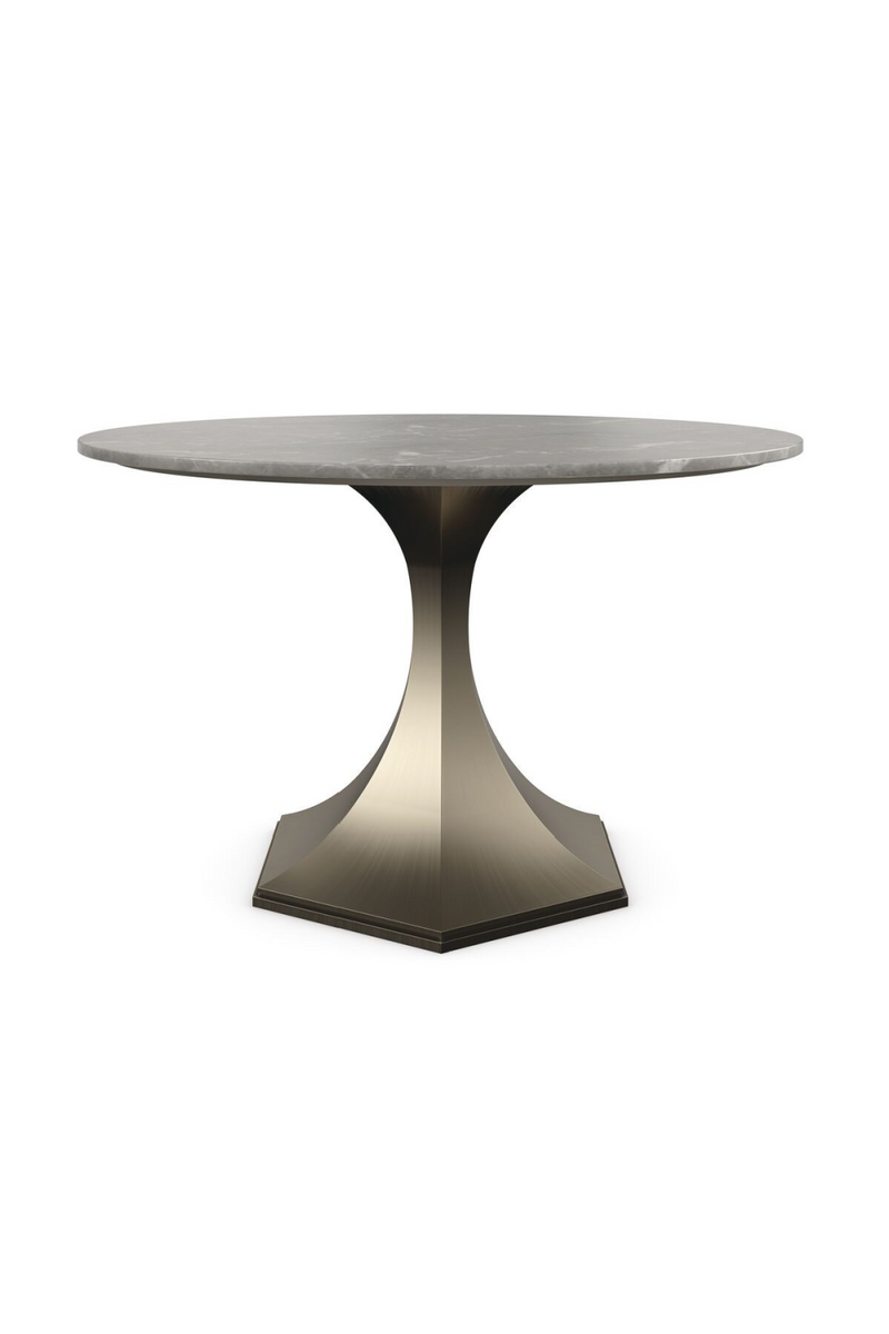 Table de salle à manger en laiton et marbre gris | Caracole Brass | Meubleluxe.fr