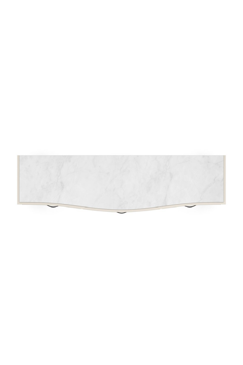 Buffet en bois crème et marbre blanc | Caracole Break | Meubleluxe.fr