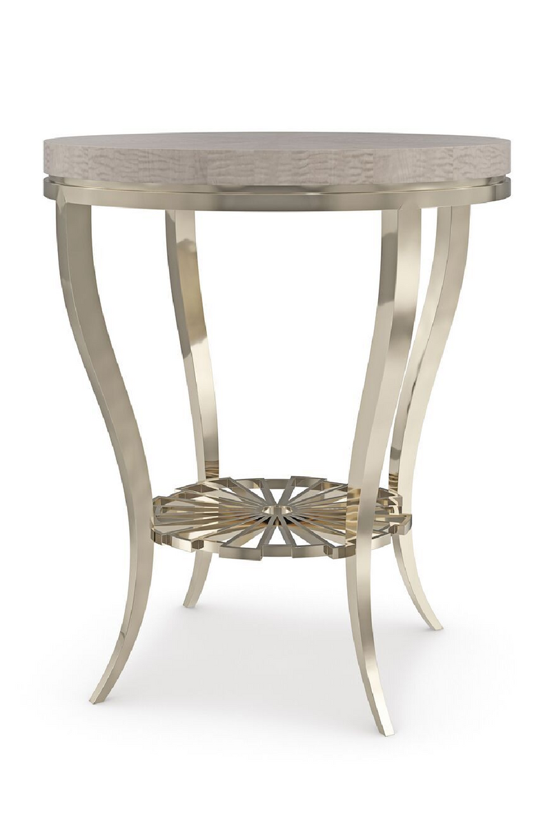 Table d'appoint en bois et métal doré | Caracole Plie' | Meubleluxe.fr