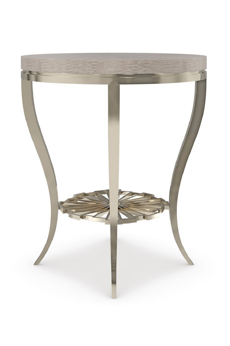 Table d'appoint en bois et métal doré | Caracole Plie' | Meubleluxe.fr