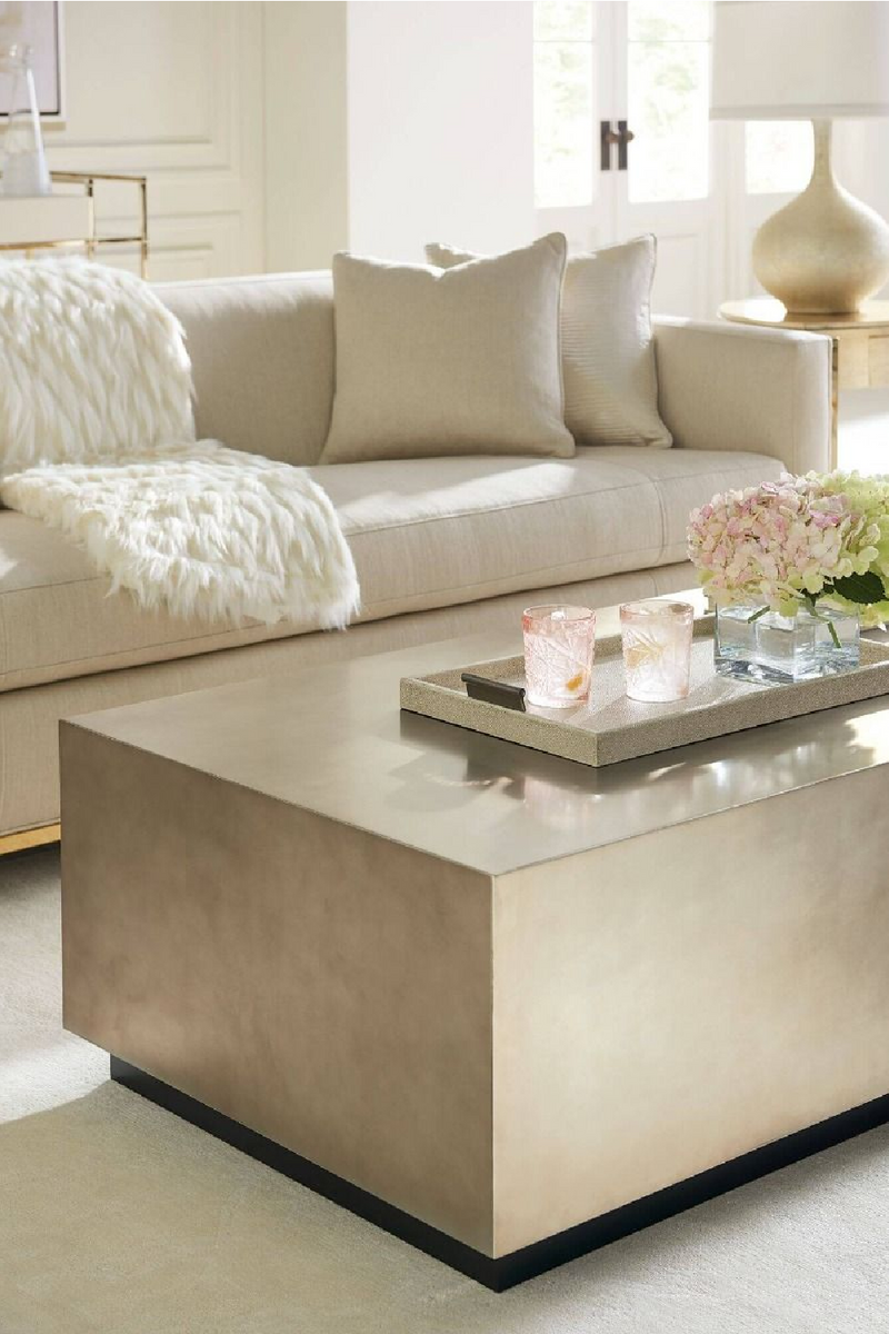 Table basse rectangulaire en bois taupe | Caracole Couture | Meubleluxe.fr
