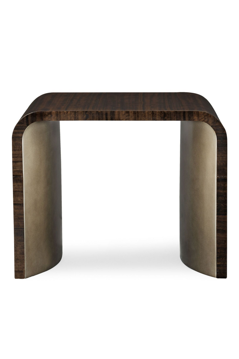 Table d'appoint incurvé en bois d'eucalyptus | Caracole Steamline | Meubleluxe.fr
