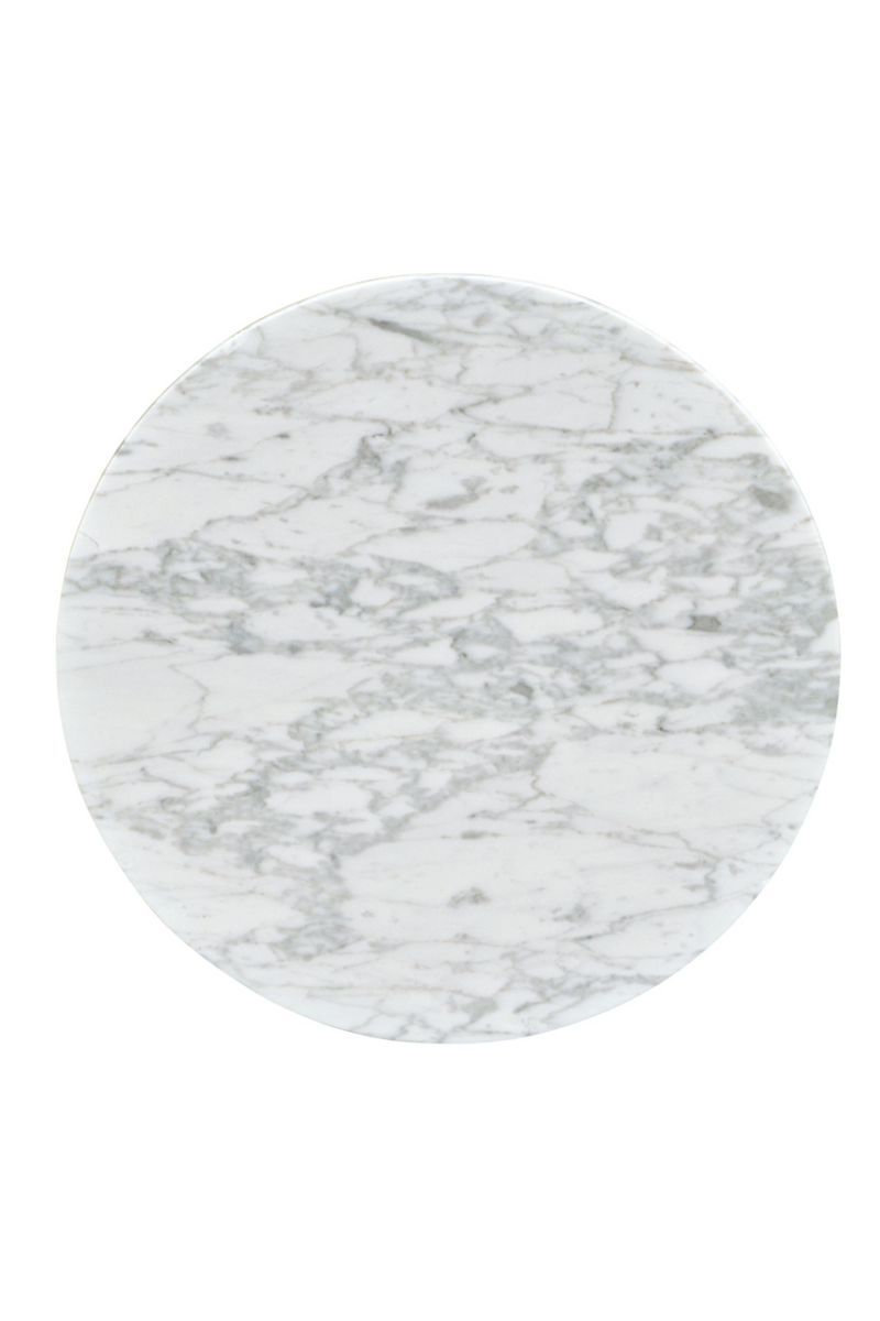 Table d'appoint en laiton et marbre blanc | Caracole Concentric | Meubleluxe.fr